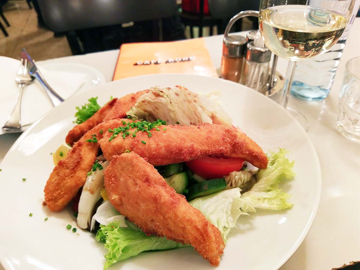 Salad meal at Cafe Korb restaurant Vienna